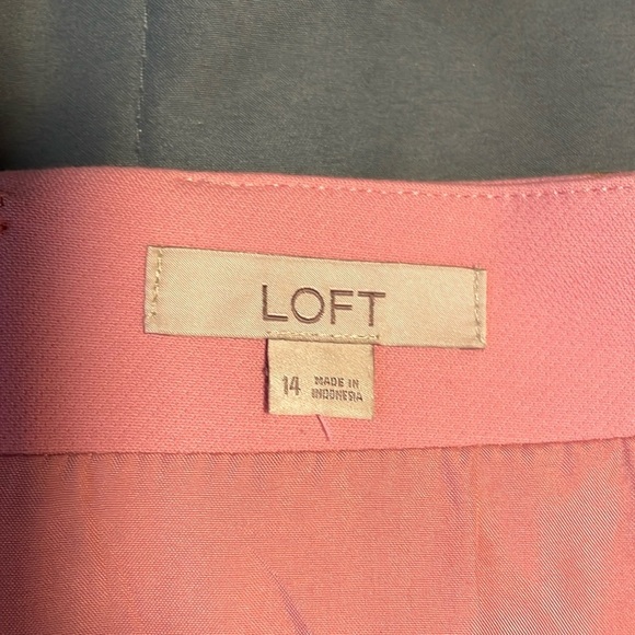 Career Contemporary Mini Skirt LOFT Pink 14 Zip Barbiecore Femme Retro Mod - Picture 12 of 13